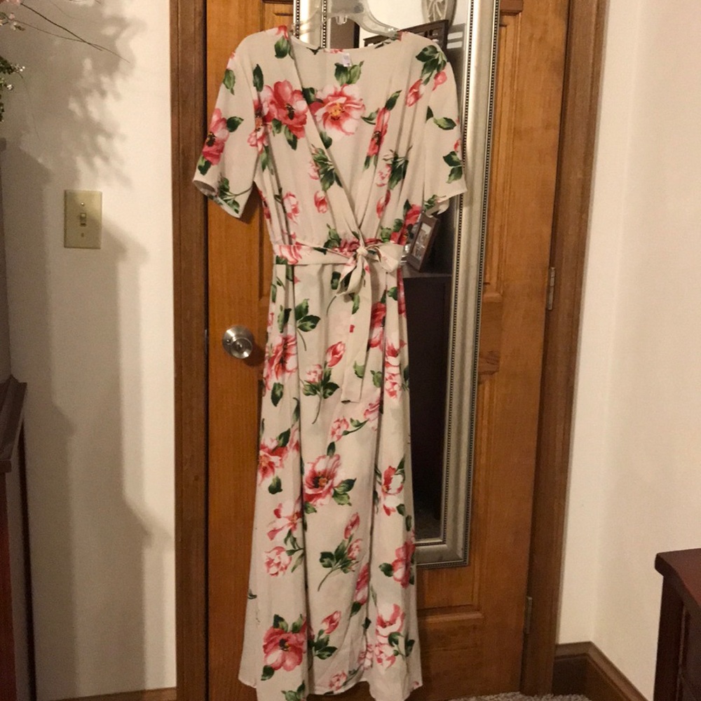 Soft and breezy floral wrap maxi.